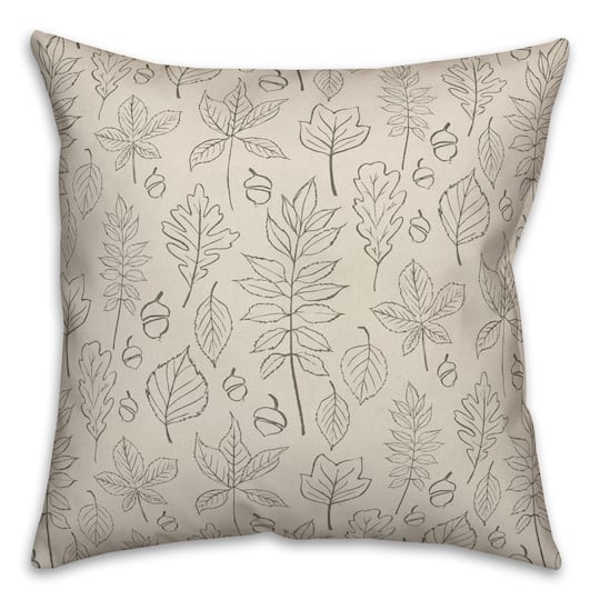 Leaf Pattern Throw Pillow